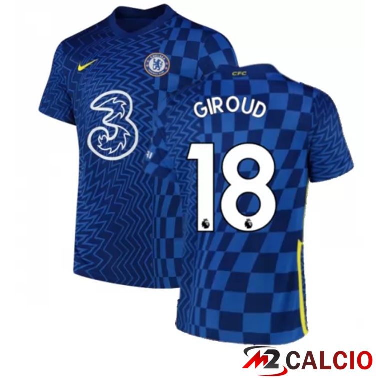 Maglie Calcio Personalizzate,Tute Calcio Squadre,Maglia Nazionale Italiana Calcio | Maglia FC Chelsea (GIROUD 18) Prima Blu 2021/2022