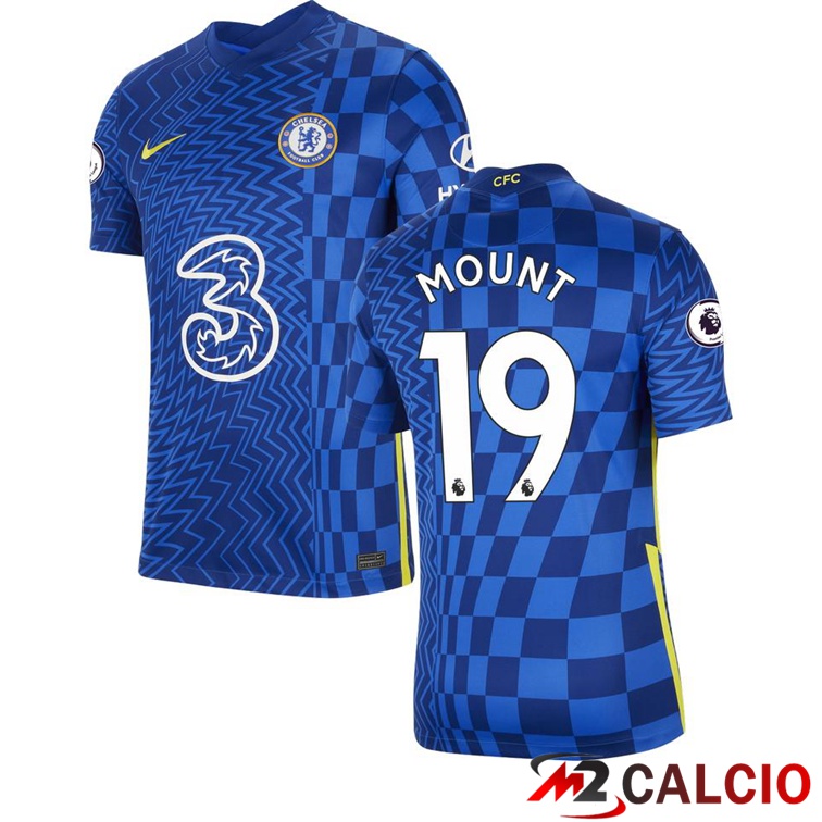 Maglie Calcio Personalizzate,Tute Calcio Squadre,Maglia Nazionale Italiana Calcio | Maglia FC Chelsea (MOUNT 19) Prima Blu 2021/2022