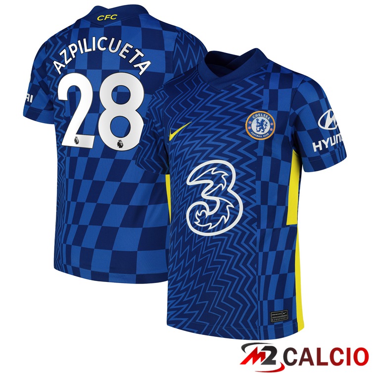 Maglie Calcio Personalizzate,Tute Calcio Squadre,Maglia Nazionale Italiana Calcio | Maglia FC Chelsea (AZPILICUETA 28) Prima Blu 2021/2022