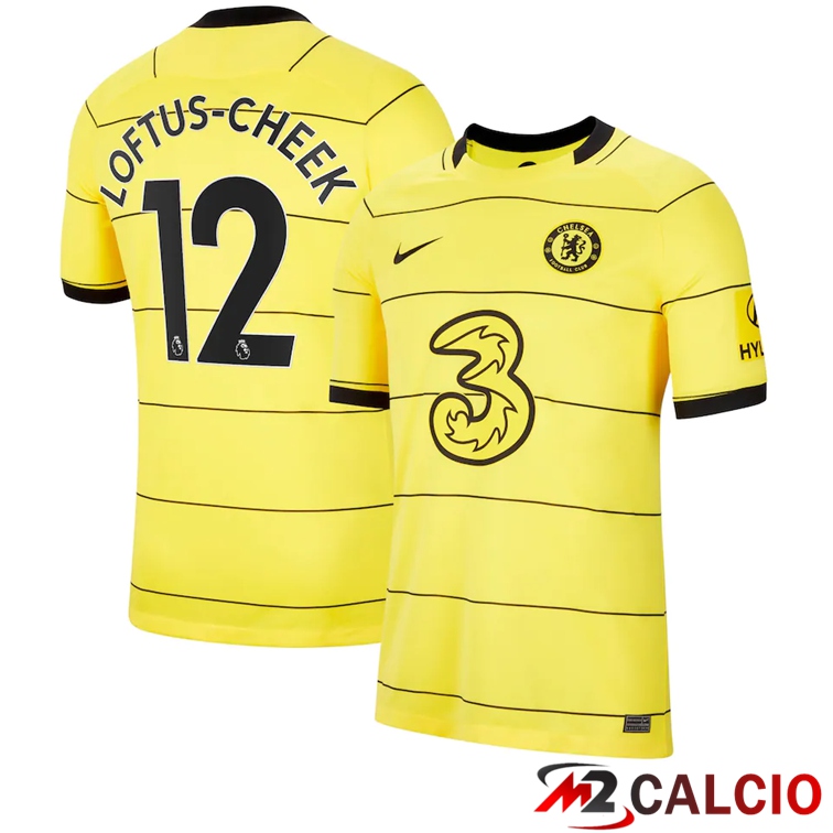 Maglie Calcio Personalizzate,Tute Calcio Squadre,Maglia Nazionale Italiana Calcio | Maglia FC Chelsea (Loftus-Cheek 12) Seconda Giallo 2021/2022