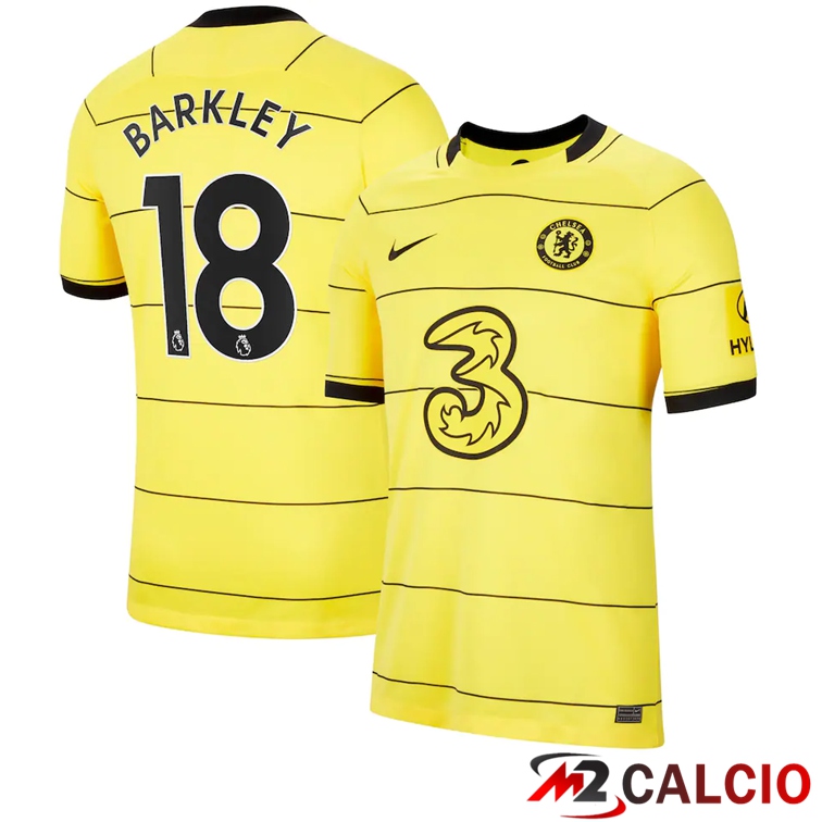 Maglie Calcio Personalizzate,Tute Calcio Squadre,Maglia Nazionale Italiana Calcio | Maglia FC Chelsea (GIROUD 18) Seconda Giallo 2021/2022