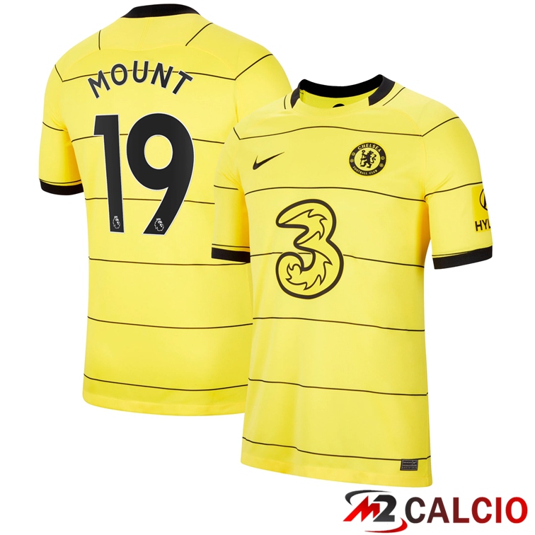 Maglie Calcio Personalizzate,Tute Calcio Squadre,Maglia Nazionale Italiana Calcio | Maglia FC Chelsea (MOUNT 19) Seconda Giallo 2021/2022