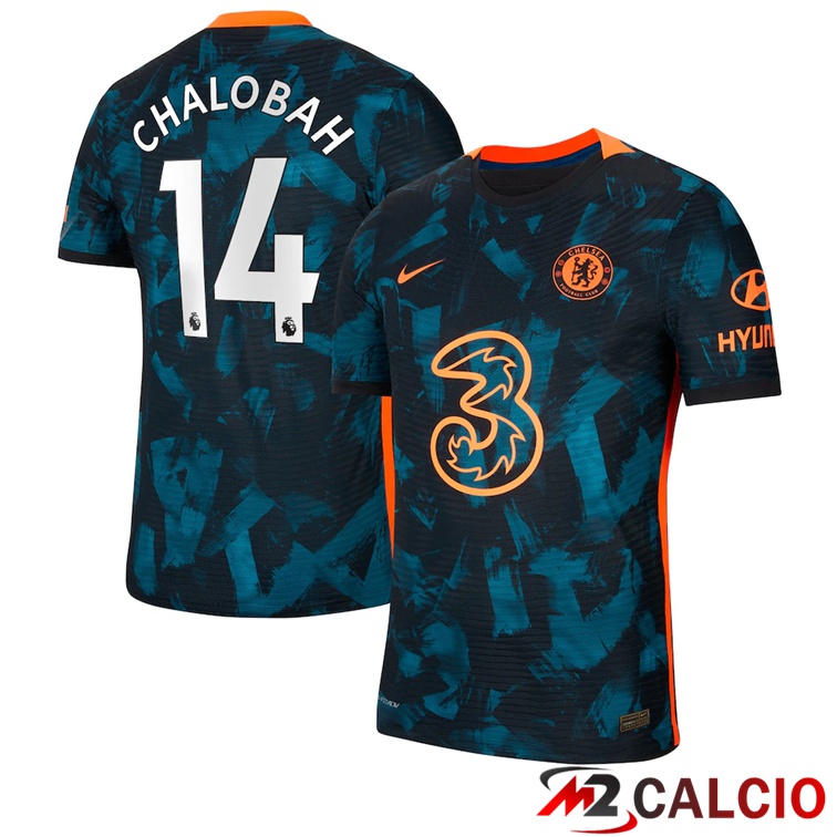 Maglie Calcio Personalizzate,Tute Calcio Squadre,Maglia Nazionale Italiana Calcio | Maglia FC Chelsea (Chalobah 14) Terza Verde/Nero 2021/2022