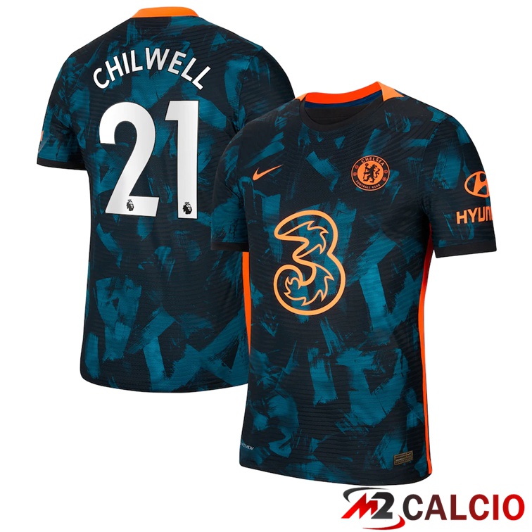 Maglie Calcio Personalizzate,Tute Calcio Squadre,Maglia Nazionale Italiana Calcio | Maglia FC Chelsea (CHILWELL 21) Terza Verde/Nero 2021/2022