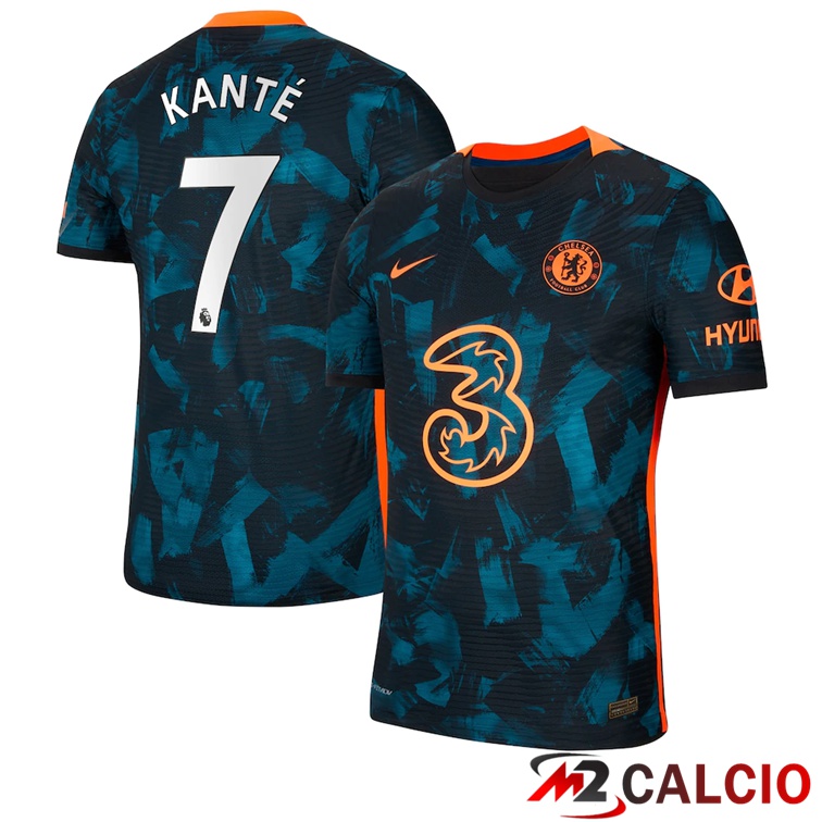 Maglie Calcio Personalizzate,Tute Calcio Squadre,Maglia Nazionale Italiana Calcio | Maglia FC Chelsea (KANTE 7) Terza Verde/Nero 2021/2022
