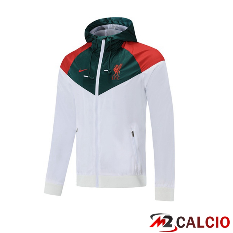 Maglie Calcio Personalizzate,Tute Calcio Squadre,Maglia Nazionale Italiana Calcio | Giacca A Vento FC Liverpool Bianco 2021/2022