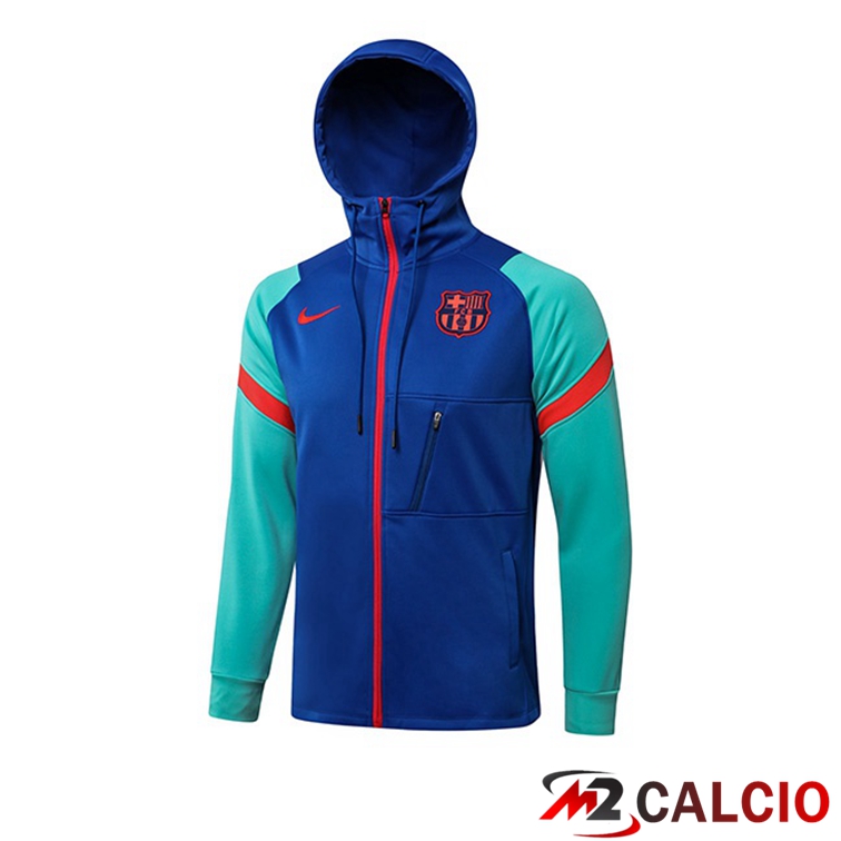 Maglie Calcio Personalizzate,Tute Calcio Squadre,Maglia Nazionale Italiana Calcio | Giacca Con Cappuccio FC Barcellona Blu Verde 2021/2022