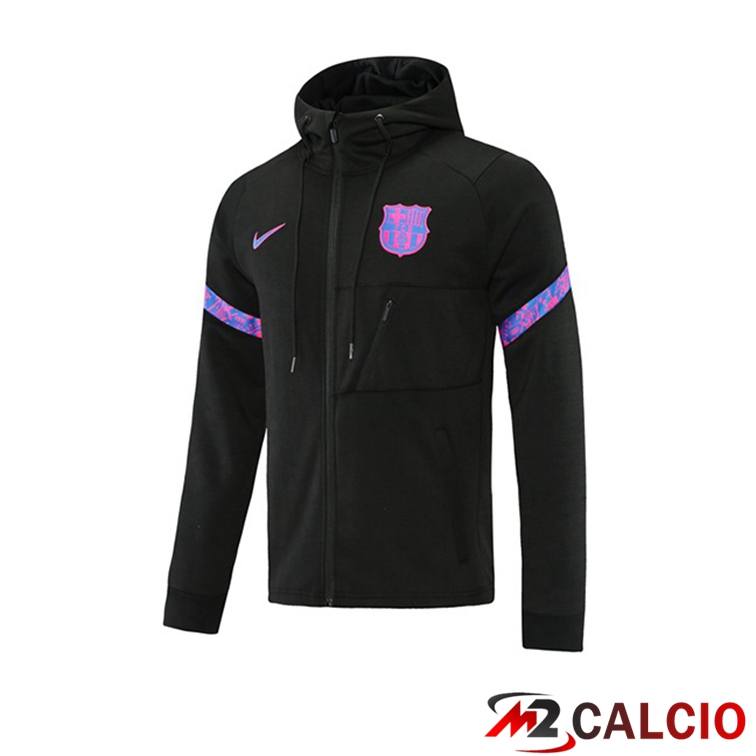 Maglie Calcio Personalizzate,Tute Calcio Squadre,Maglia Nazionale Italiana Calcio | Giacca Con Cappuccio FC Barcellona Nero 2021/2022