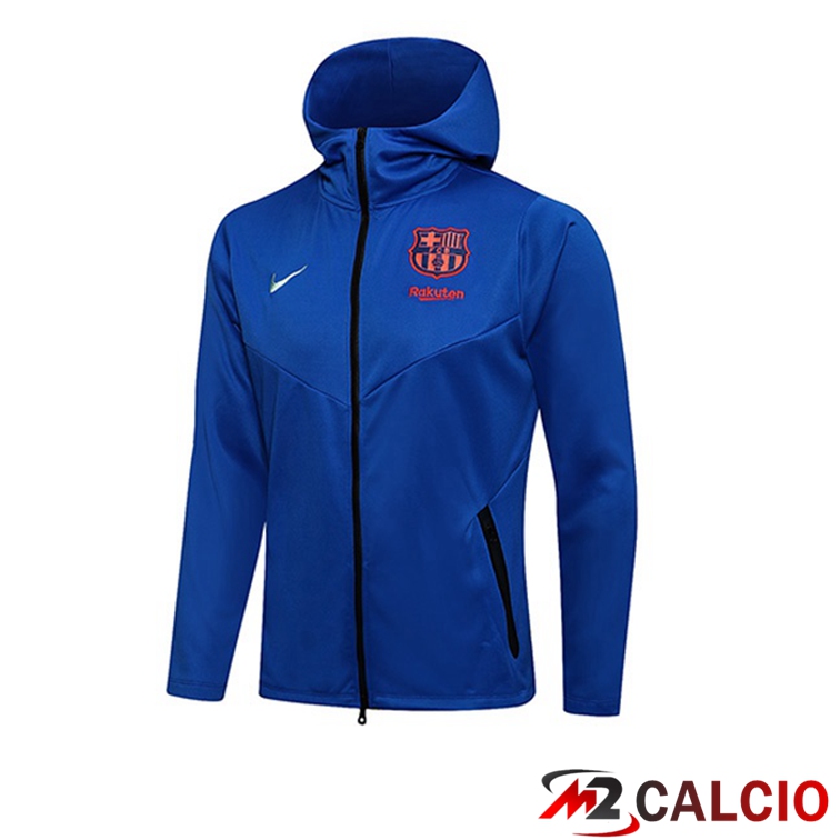 Maglie Calcio Personalizzate,Tute Calcio Squadre,Maglia Nazionale Italiana Calcio | Giacca Con Cappuccio FC Barcellona Blu 2021/2022