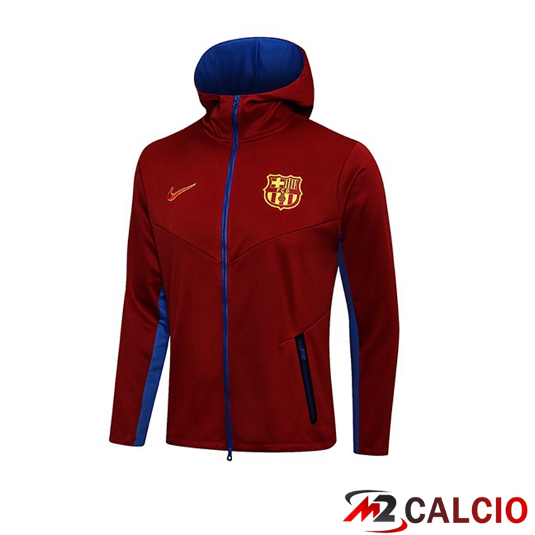 Maglie Calcio Personalizzate,Tute Calcio Squadre,Maglia Nazionale Italiana Calcio | Giacca Con Cappuccio FC Barcellona Rosso 2021/2022