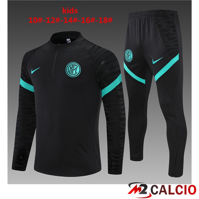 Tuta Allenamento Inter Milan Bambino Nero 2018/19 - Felpa + Pantaloni