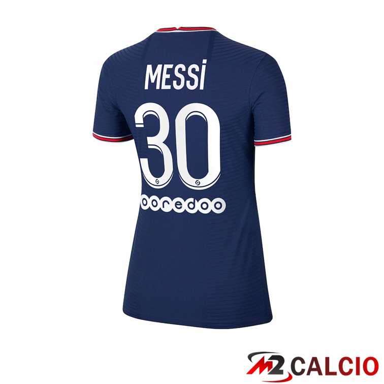 Maglie Calcio Personalizzate,Tute Calcio Squadre,Maglia Nazionale Italiana Calcio | Maglia Paris PSG（Messi 30）Donna Prima Blu 2021/2022