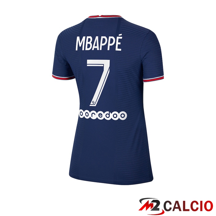 Maglie Calcio Personalizzate,Tute Calcio Squadre,Maglia Nazionale Italiana Calcio | Maglia Paris PSG（Mbappé 7）Donna Prima Blu 2021/2022