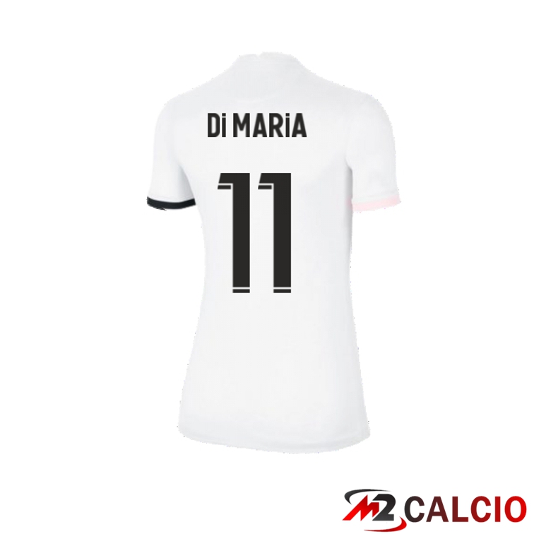 Maglie Calcio Personalizzate,Tute Calcio Squadre,Maglia Nazionale Italiana Calcio | Maglia Paris PSG（Di Maria 11）Donna Seconda Bianco 2021/2022