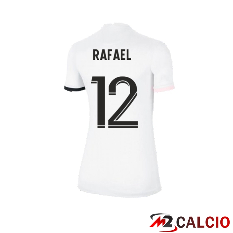 Maglie Calcio Personalizzate,Tute Calcio Squadre,Maglia Nazionale Italiana Calcio | Maglia Paris PSG（Rafael 12）Donna Seconda Bianco 2021/2022
