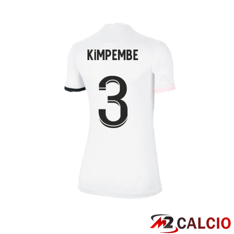 Maglie Calcio Personalizzate,Tute Calcio Squadre,Maglia Nazionale Italiana Calcio | Maglia Paris PSG（Kimpembe 3）Donna Seconda Bianco 2021/2022