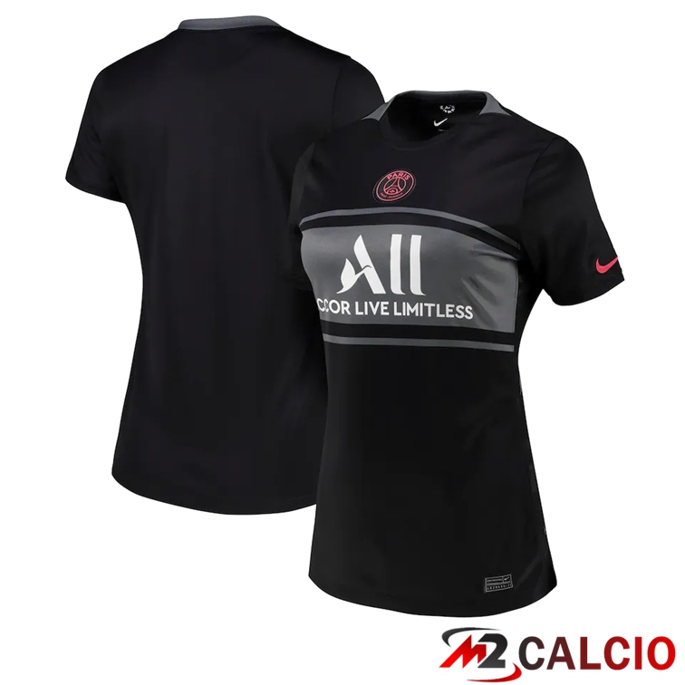 Maglie Calcio Personalizzate,Tute Calcio Squadre,Maglia Nazionale Italiana Calcio | Maglia Paris PSG x Jordan Donna Terza Nero 2021/2022