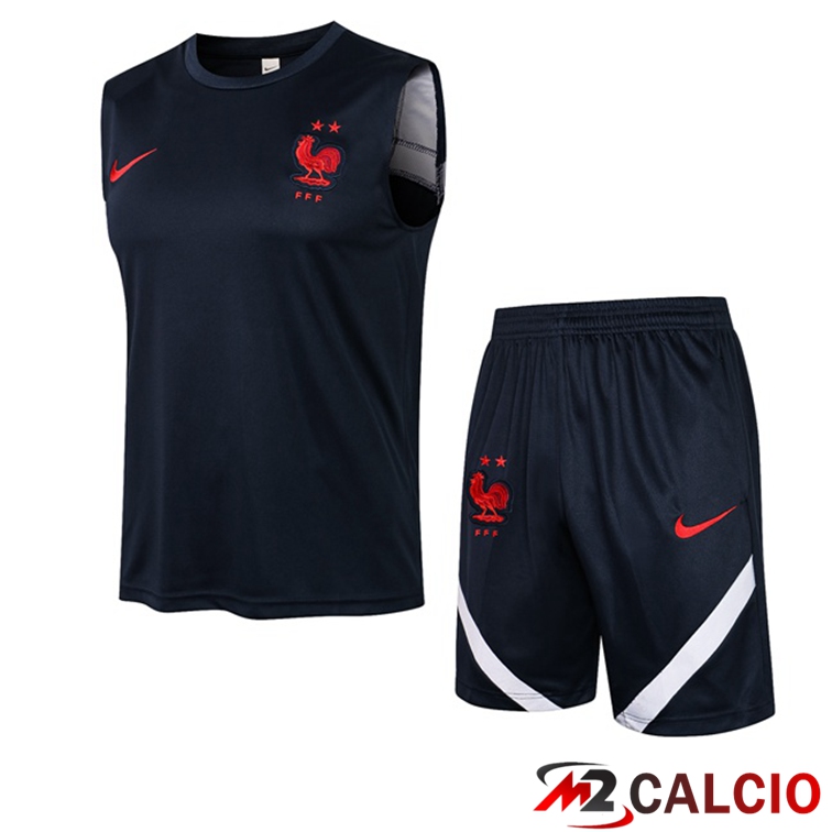 Maglie Calcio Personalizzate,Tute Calcio Squadre,Maglia Nazionale Italiana Calcio | Canotta Calcio Francia + Pantaloncini Blu Reale 2021/2022