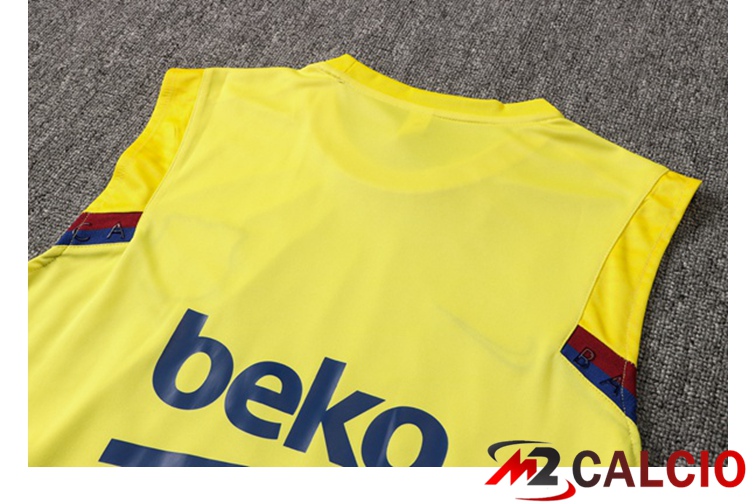 Canotta Calcio FC Barcellona + Pantaloncini Giallo 2021/2022
