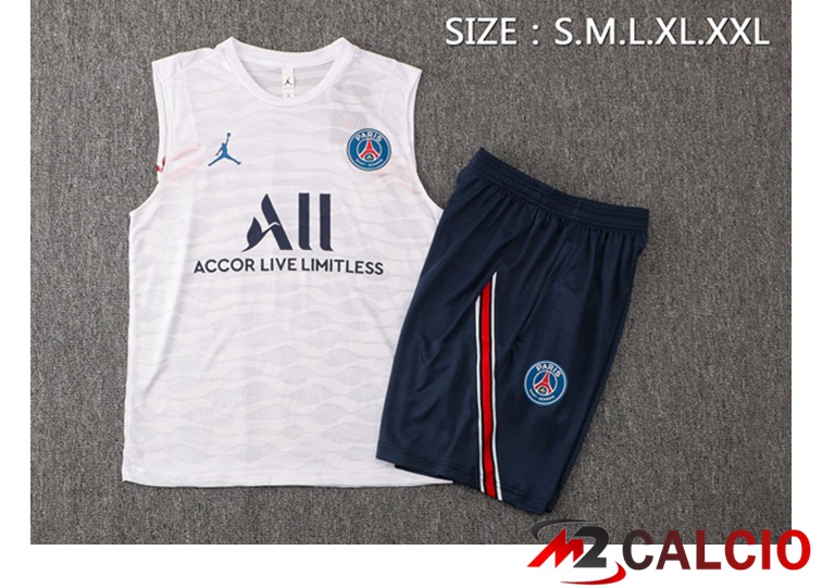 Canotta Calcio Jordan PSG + Pantaloncini Bianco 2021/2022