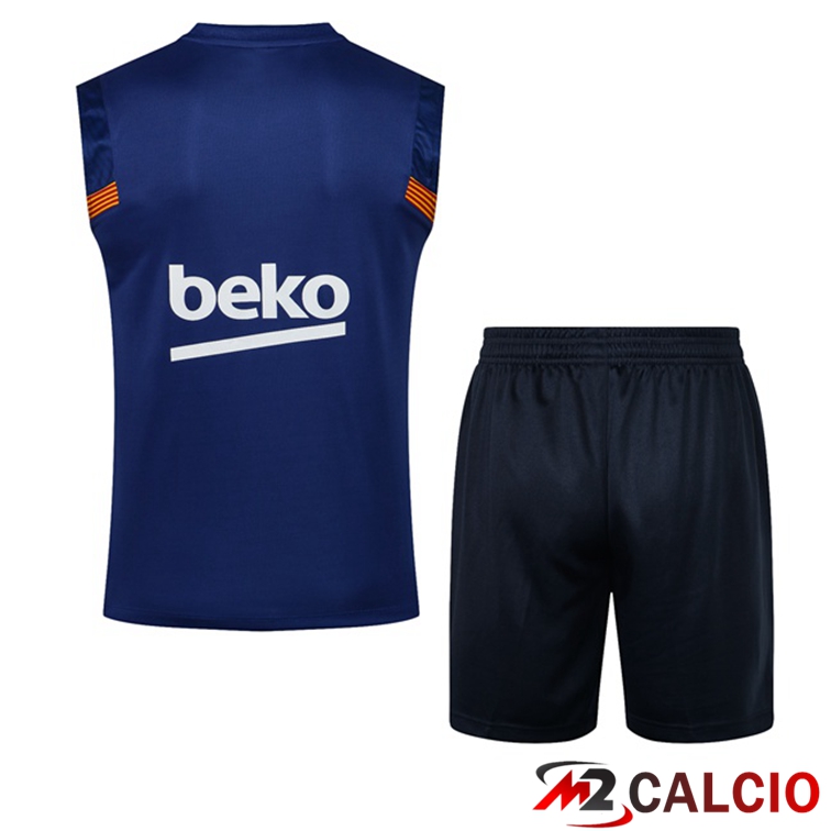 Canotta Calcio FC Barcellona + Pantaloncini Blu 2021/2022