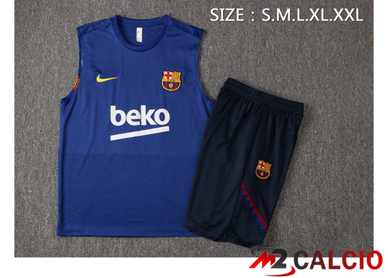 Canotta Calcio FC Barcellona + Pantaloncini Blu 2021/2022
