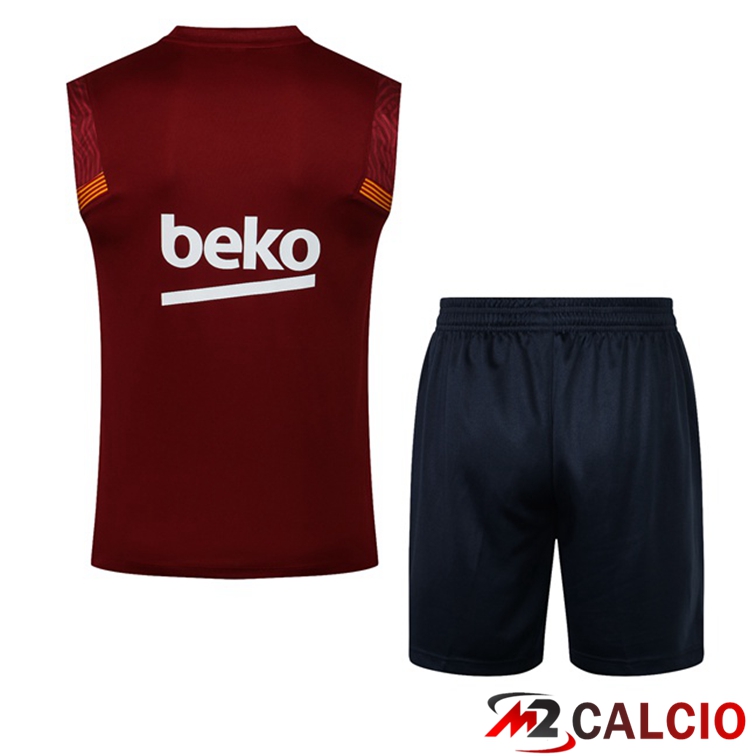 Canotta Calcio FC Barcellona + Pantaloncini Rosso 2021/2022