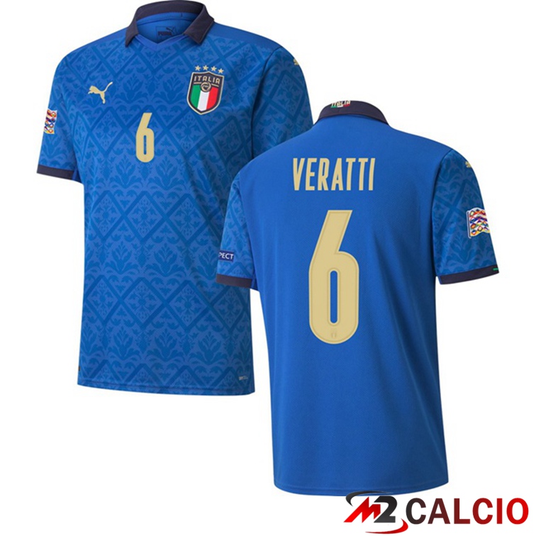 Maglie Calcio Personalizzate,Tute Calcio Squadre,Maglia Nazionale Italiana Calcio | Maglia Nazionale Italia (VERATTI 6) Prima 2020/2021