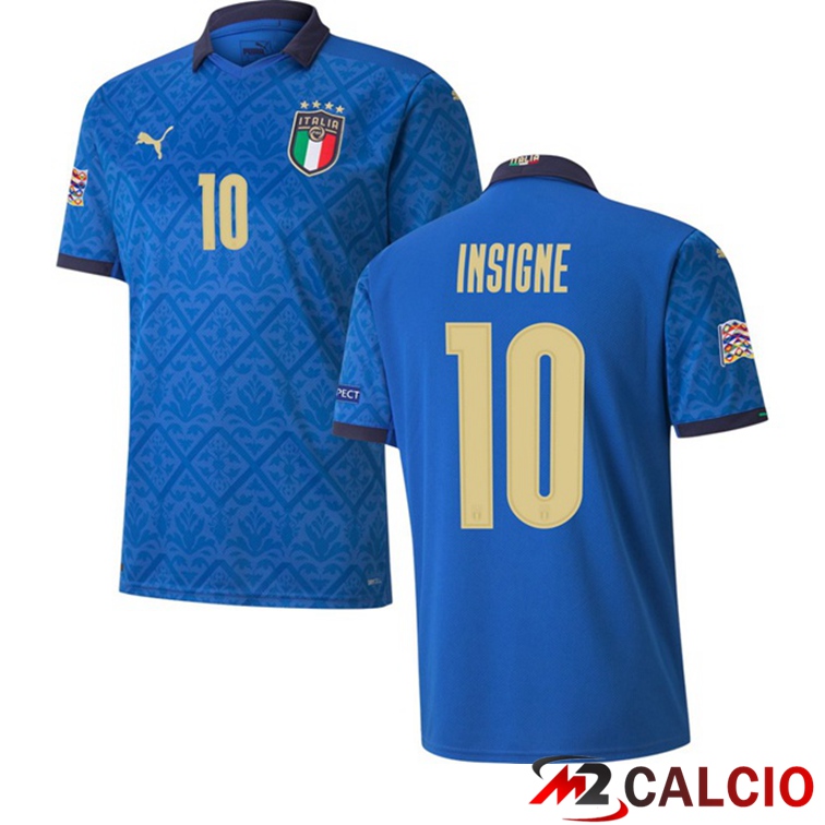 Maglie Calcio Personalizzate,Tute Calcio Squadre,Maglia Nazionale Italiana Calcio | Maglia Nazionale Italia (INSIGNE 10) Prima 2020/2021