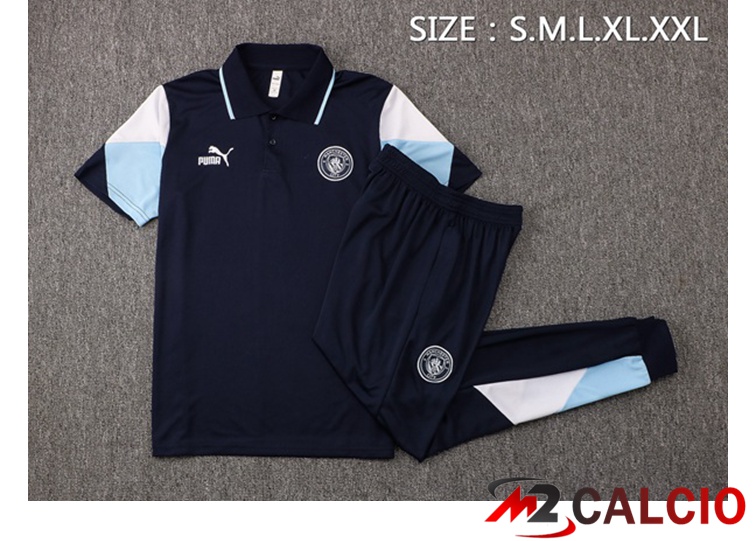 Maglia Polo Manchester City + Pantaloni Blu Reale 2021/2022