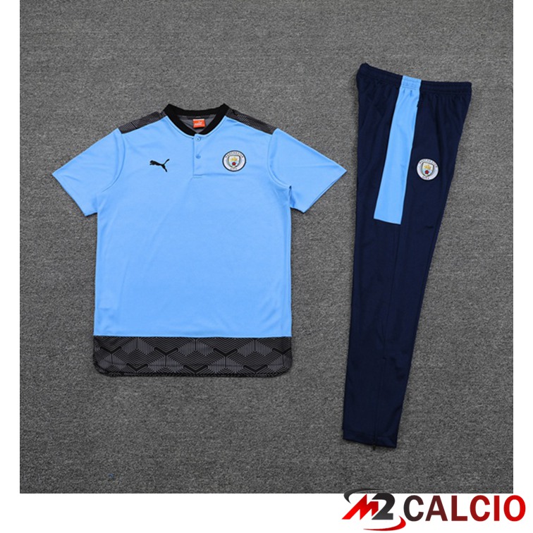 Maglia Polo Manchester City + Pantaloni Blu 2021/2022