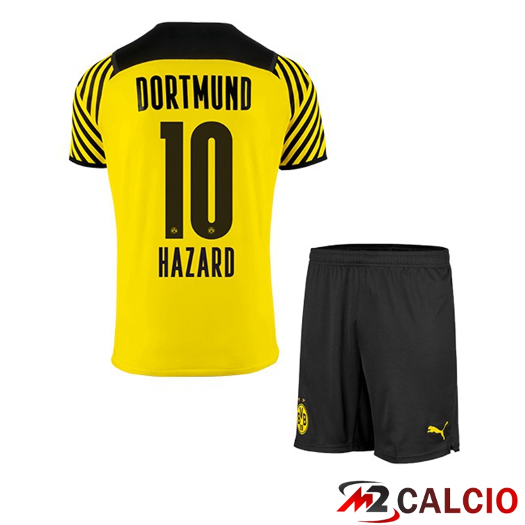 Maglie Calcio Personalizzate,Tute Calcio Squadre,Maglia Nazionale Italiana Calcio | Maglia Dortmund (Hazard 10) Bambino Prima Giallo 2021/22