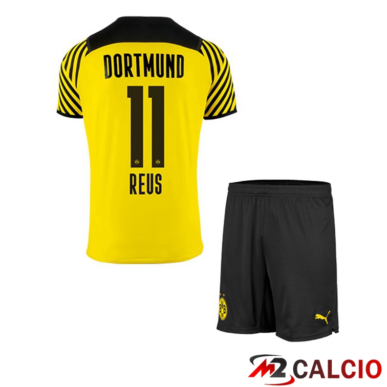 Maglie Calcio Personalizzate,Tute Calcio Squadre,Maglia Nazionale Italiana Calcio | Maglia Dortmund (Reus 11) Bambino Prima Giallo 2021/22