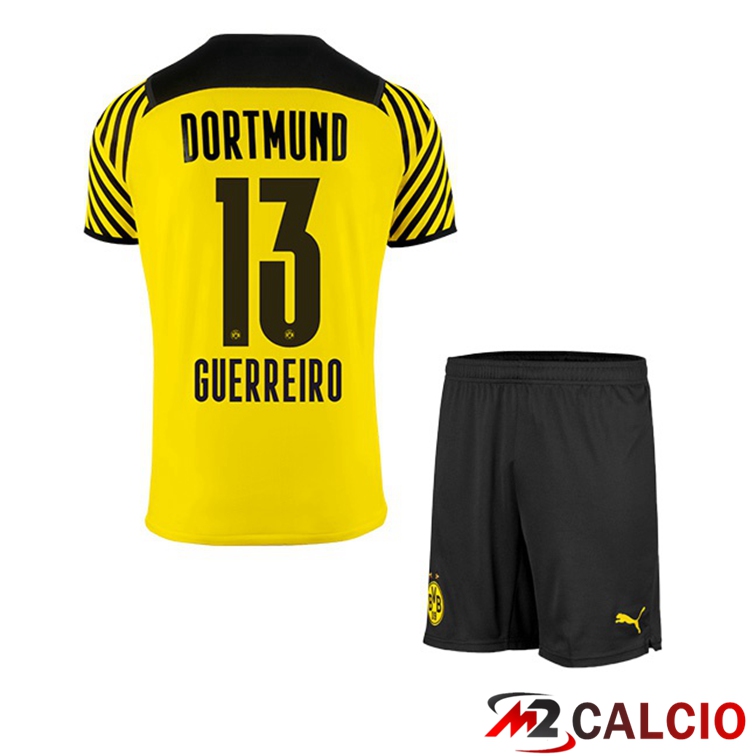 Maglie Calcio Personalizzate,Tute Calcio Squadre,Maglia Nazionale Italiana Calcio | Maglia Dortmund (Guerreiro 13) Bambino Prima Giallo 2021/22