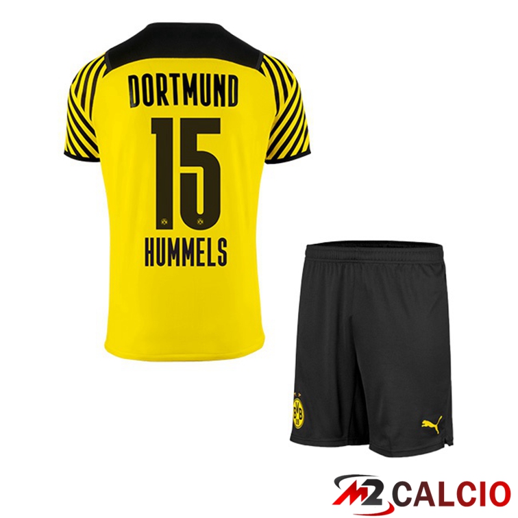 Maglie Calcio Personalizzate,Tute Calcio Squadre,Maglia Nazionale Italiana Calcio | Maglia Dortmund (Hummels 15) Bambino Prima Giallo 2021/22