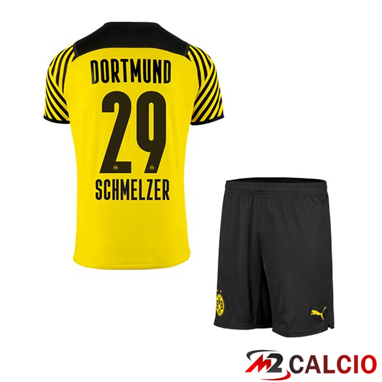 Maglie Calcio Personalizzate,Tute Calcio Squadre,Maglia Nazionale Italiana Calcio | Maglia Dortmund (Schmelzer 29) Bambino Prima Giallo 2021/22