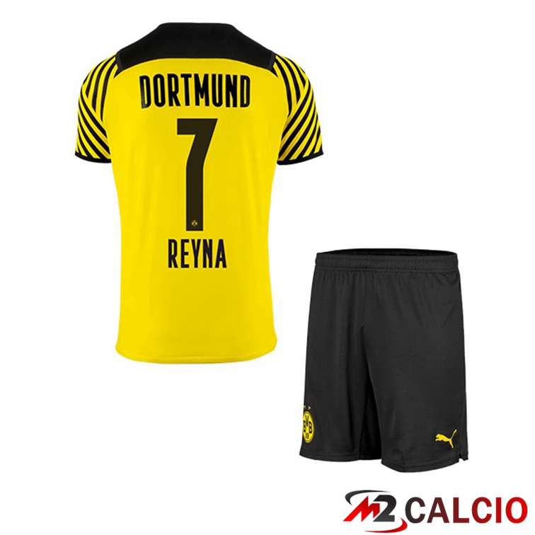Maglie Calcio Personalizzate,Tute Calcio Squadre,Maglia Nazionale Italiana Calcio | Maglia Dortmund (Reyna 7) Bambino Prima Giallo 2021/22