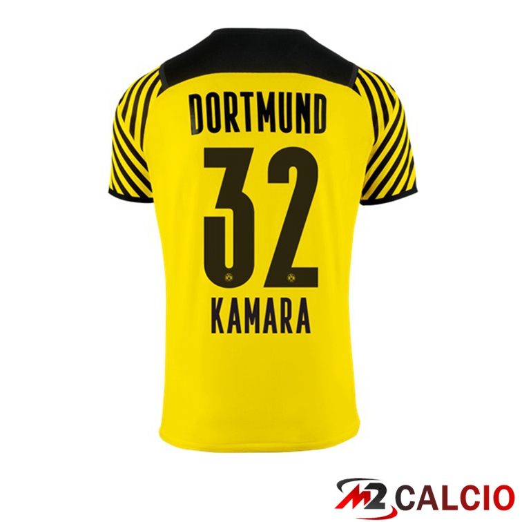 Maglie Calcio Personalizzate,Tute Calcio Squadre,Maglia Nazionale Italiana Calcio | Maglia Dortmund (Kamara 32) Donna Prima Giallo 2021/22