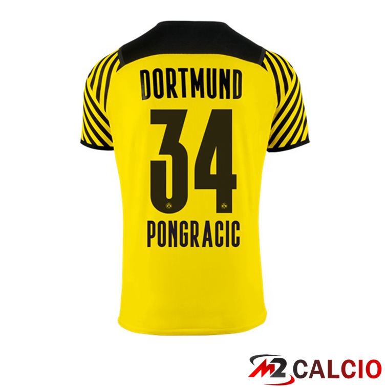 Maglie Calcio Personalizzate,Tute Calcio Squadre,Maglia Nazionale Italiana Calcio | Maglia Dortmund (Pongracic 34) Donna Prima Giallo 2021/22