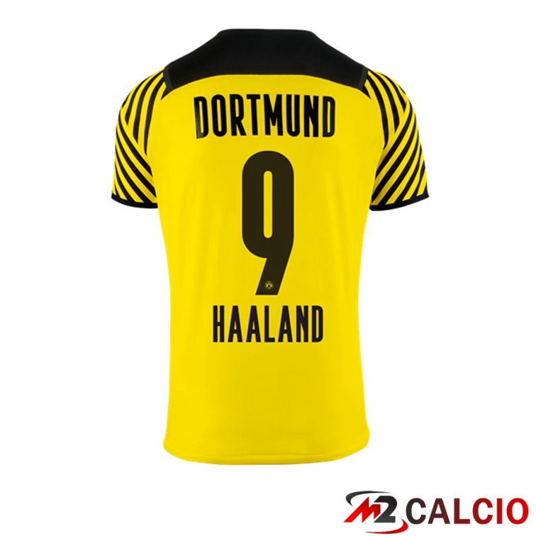 Maglie Calcio Personalizzate,Tute Calcio Squadre,Maglia Nazionale Italiana Calcio | Maglia Dortmund (Haaland 9) Donna Prima Giallo 2021/22