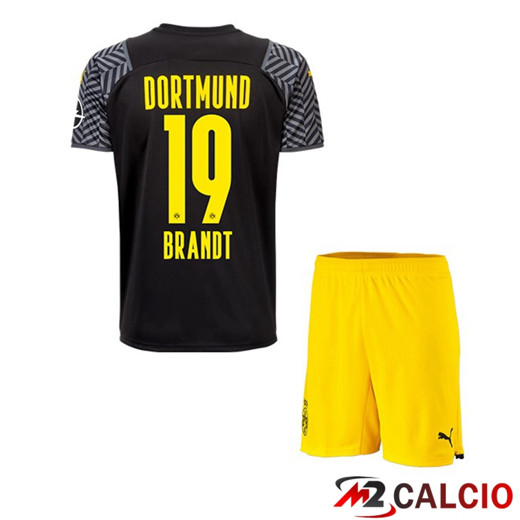 Maglie Calcio Personalizzate,Tute Calcio Squadre,Maglia Nazionale Italiana Calcio | Maglia Dortmund (Brandt 19) Bambino Seconda Nero 2021/22