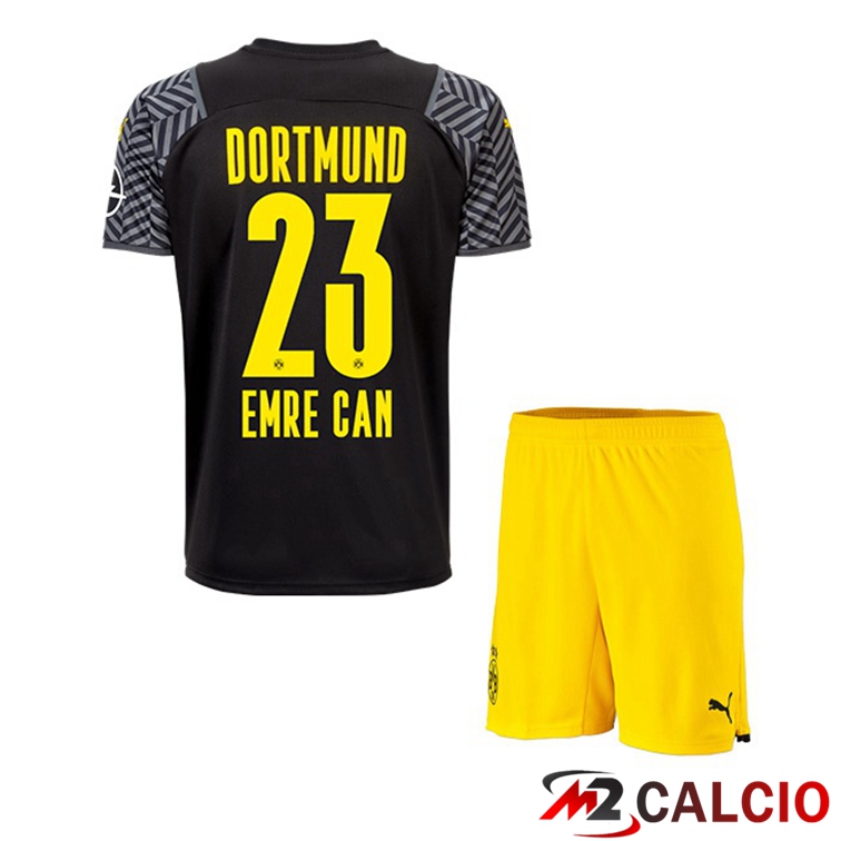 Maglie Calcio Personalizzate,Tute Calcio Squadre,Maglia Nazionale Italiana Calcio | Maglia Dortmund (Emre Can 23) Bambino Seconda Nero 2021/22