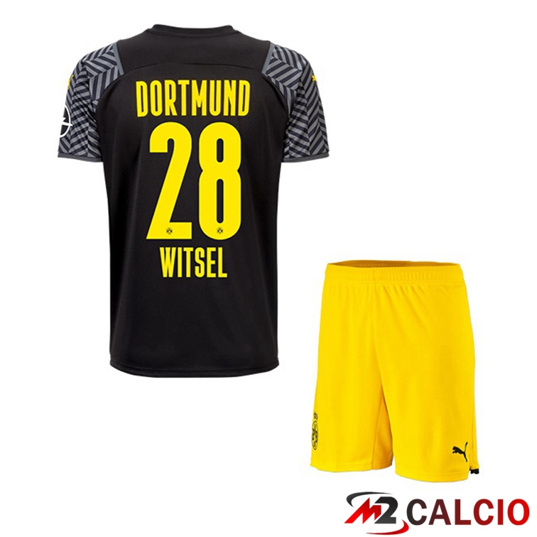 Maglie Calcio Personalizzate,Tute Calcio Squadre,Maglia Nazionale Italiana Calcio | Maglia Dortmund (Witsel 28) Bambino Seconda Nero 2021/22