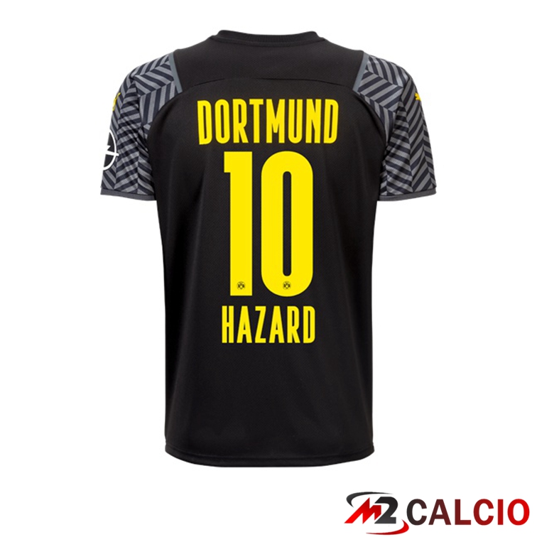 Maglie Calcio Personalizzate,Tute Calcio Squadre,Maglia Nazionale Italiana Calcio | Maglia Dortmund (Hazard 10) Donna Seconda Nero 2021/22