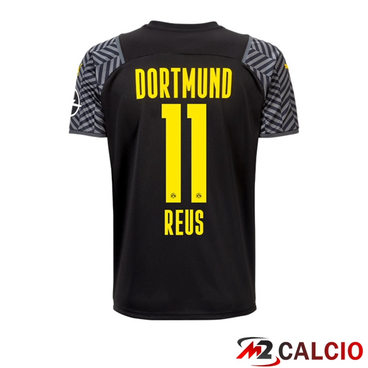 Maglie Calcio Personalizzate,Tute Calcio Squadre,Maglia Nazionale Italiana Calcio | Maglia Dortmund (Reus 11) Donna Seconda Nero 2021/22