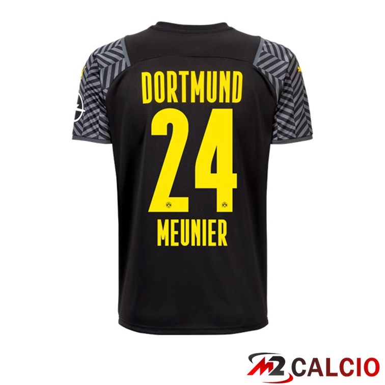 Maglie Calcio Personalizzate,Tute Calcio Squadre,Maglia Nazionale Italiana Calcio | Maglia Dortmund (Meunier 24) Donna Seconda Nero 2021/22