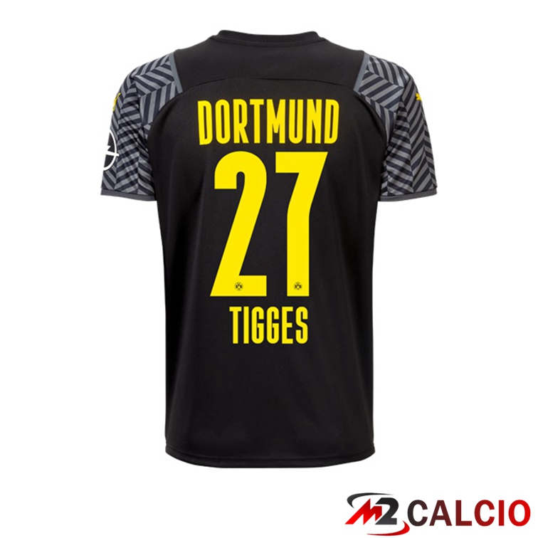 Maglie Calcio Personalizzate,Tute Calcio Squadre,Maglia Nazionale Italiana Calcio | Maglia Dortmund (Tigges 27) Donna Seconda Nero 2021/22