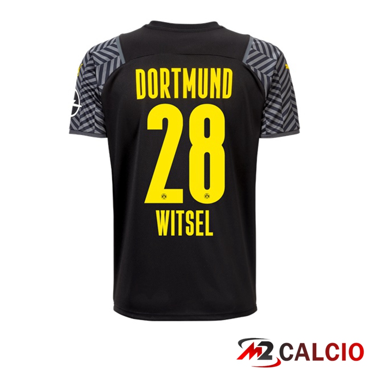 Maglie Calcio Personalizzate,Tute Calcio Squadre,Maglia Nazionale Italiana Calcio | Maglia Dortmund (Witsel 28) Donna Seconda Nero 2021/22