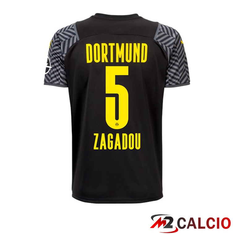 Maglie Calcio Personalizzate,Tute Calcio Squadre,Maglia Nazionale Italiana Calcio | Maglia Dortmund (Zagadou 5) Donna Seconda Nero 2021/22