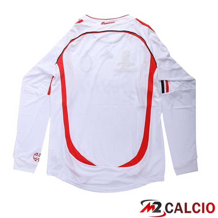 Maglie Calcio AC Milan Retro Seconda Manica Lunga Bianco 2006-2007